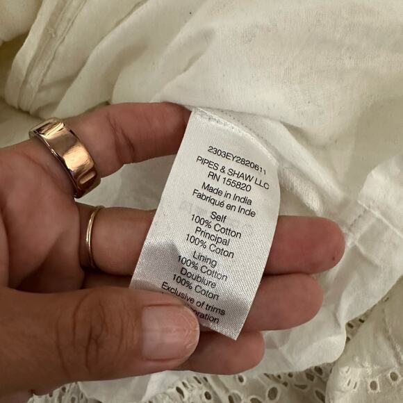 Veronica Beard Aislin Eyelet Cotton Tiered Maxi Dress Size 4 In White - Picture 10 of 10